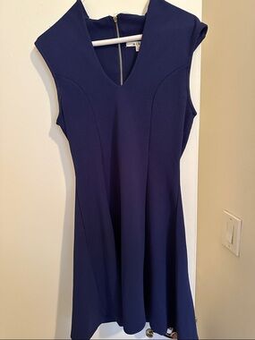 miami Sleeveless Dark Blue Fit-and-Flare Dress